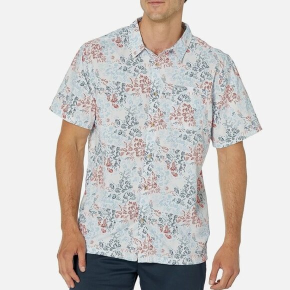 Columbia Men's MED Super Slack Tide Camp Deep Sea Dash Sportswear Fishing Shirt - Picture 4 of 5